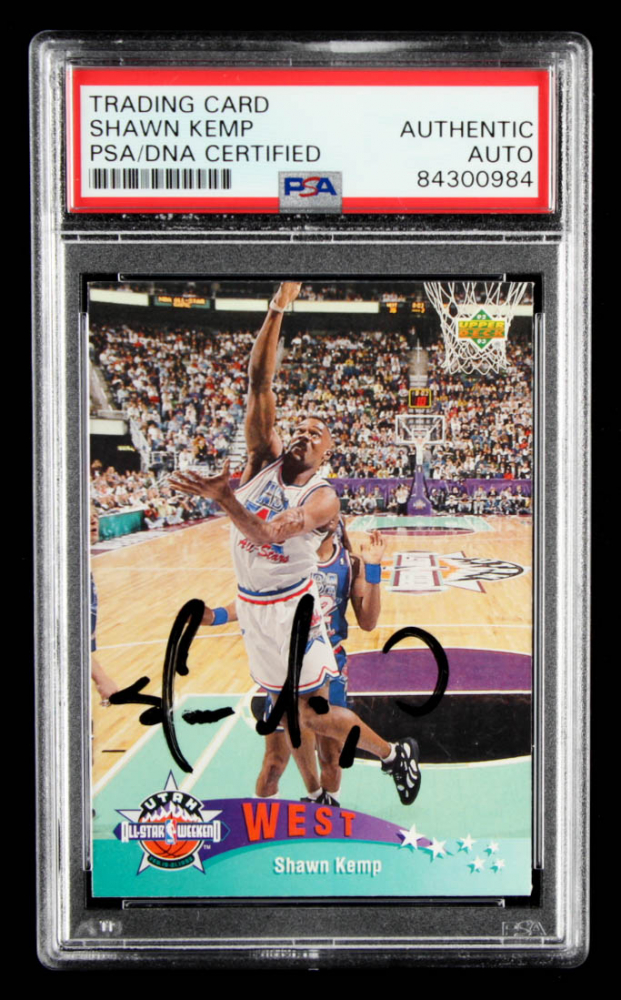 Shawn Kemp Signed 199293 Upper Deck 441 AS (PSA Encapsulated