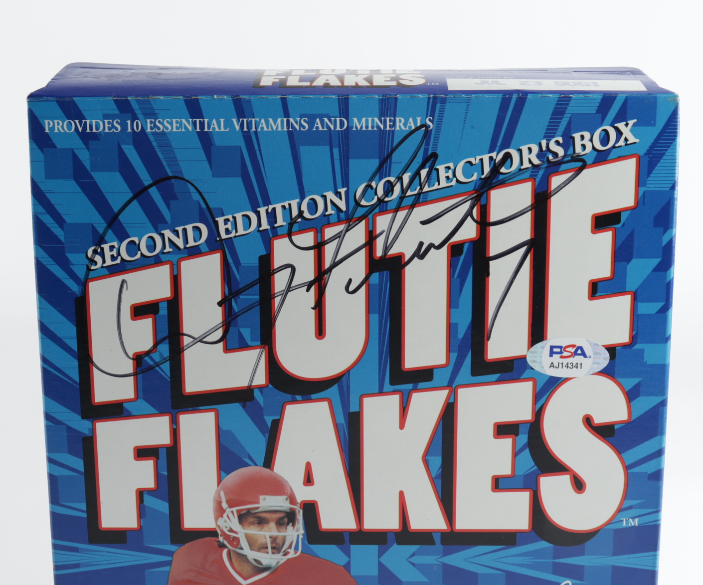Doug Flutie Signed Vintage Original Flutie Flakes Cereal Box (PSA COA) (See Description) at PristineAuction.com Doug Flutie Signed Vintage Original Flutie Flakes Cereal Box (PSA COA) (See Description) at PristineAuction.com