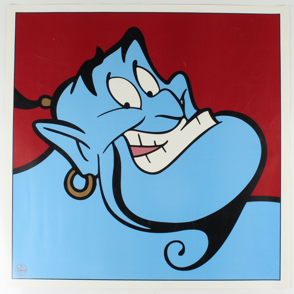 Set of (3) 1997 Disney Character LE 23x23 Lithographs with Winnie the Pooh, Tigger & The Genie with Disney Seals at PristineAuction.com Set of (3) 1997 Disney Character LE 23x23 Lithographs with Winnie the Pooh, Tigger & The Genie with Disney Seals at PristineAuction.com