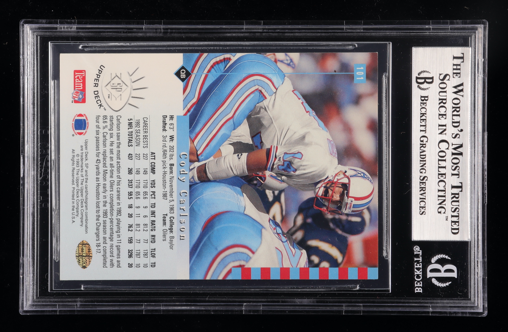 Cody Carlson Signed 1993 SP #101 (BGS Encapsulated) at PristineAuction.com Cody Carlson Signed 1993 SP #101 (BGS Encapsulated) at PristineAuction.com