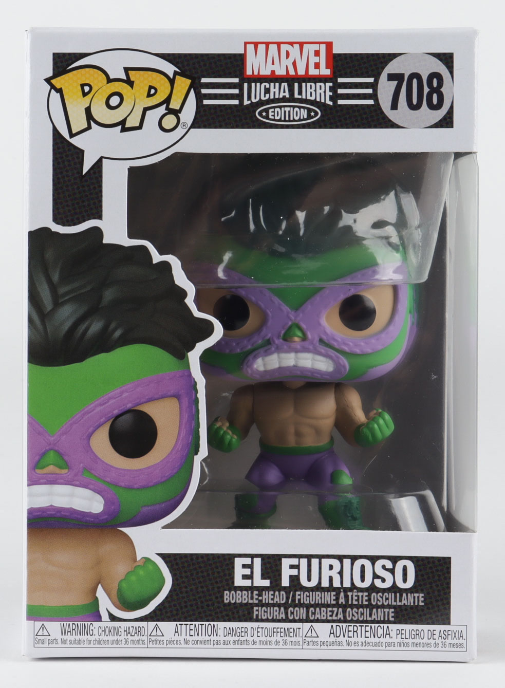 El Furioso - Lucha Hulk - Marvel: Lucha Libre Edition #708 Funko Pop! Vinyl Bobble-Head Figure at PristineAuction.com El Furioso - Lucha Hulk - Marvel: Lucha Libre Edition #708 Funko Pop! Vinyl Bobble-Head Figure at PristineAuction.com