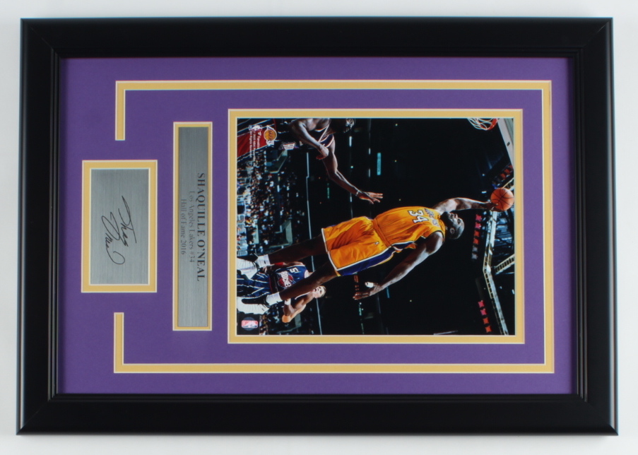 Shaquille O'Neal Lakers 14.5x20.5 Custom Framed Photo Display at PristineAuction.com Shaquille O'Neal Lakers 14.5x20.5 Custom Framed Photo Display at PristineAuction.com