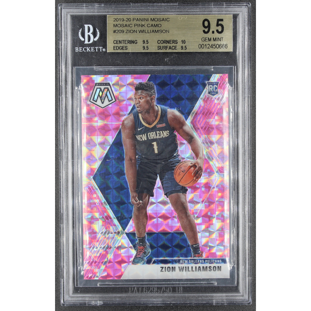 Zion Williamson 2019-20 Panini Mosaic #209 Mosaic Pink Camo RC (BGS 9.5) |  Pristine Auction