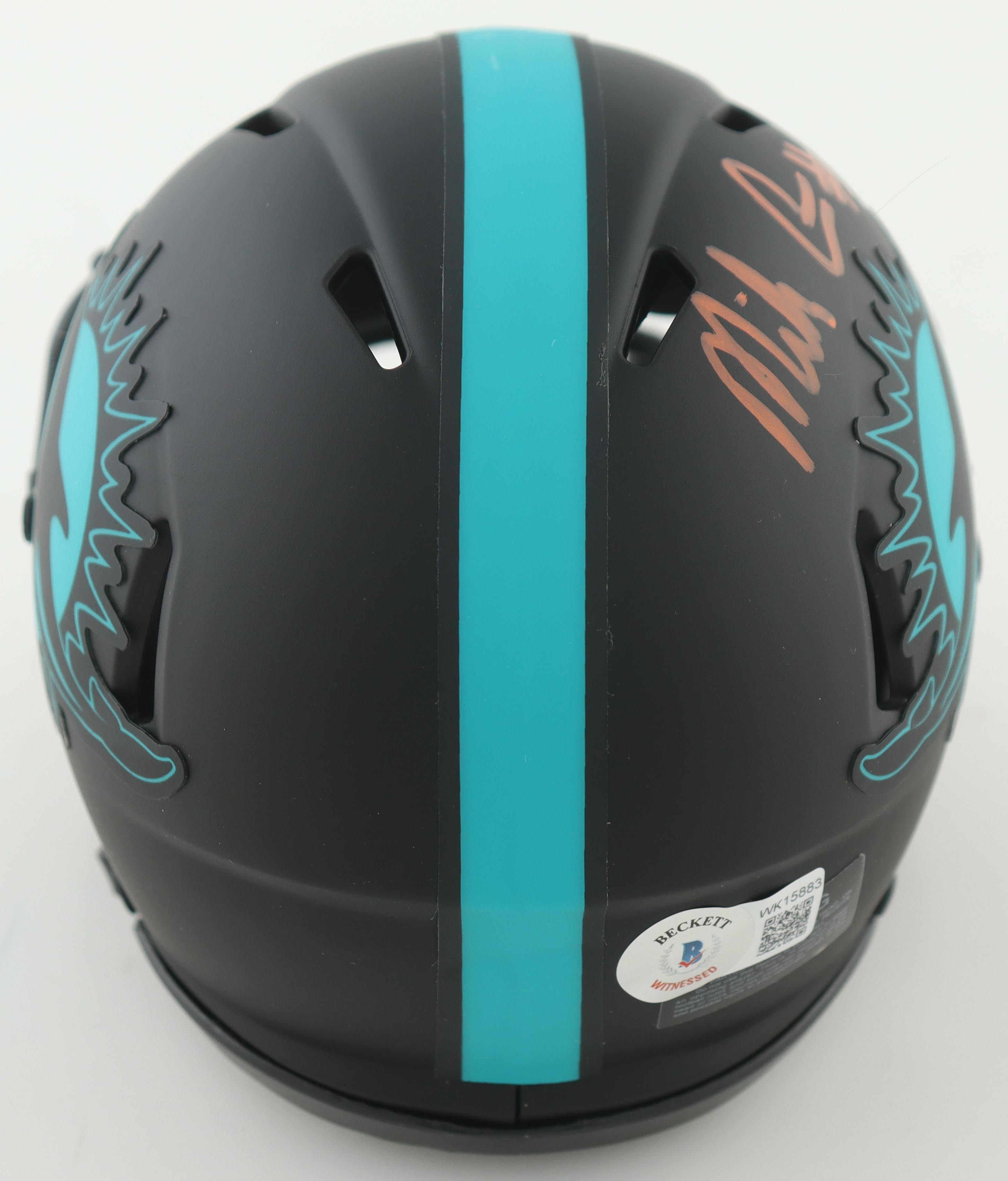 Mike Gesicki Signed Dolphins Eclipse Alternate Speed Mini Helmet (Beckett) at PristineAuction.com Mike Gesicki Signed Dolphins Eclipse Alternate Speed Mini Helmet (Beckett) at PristineAuction.com