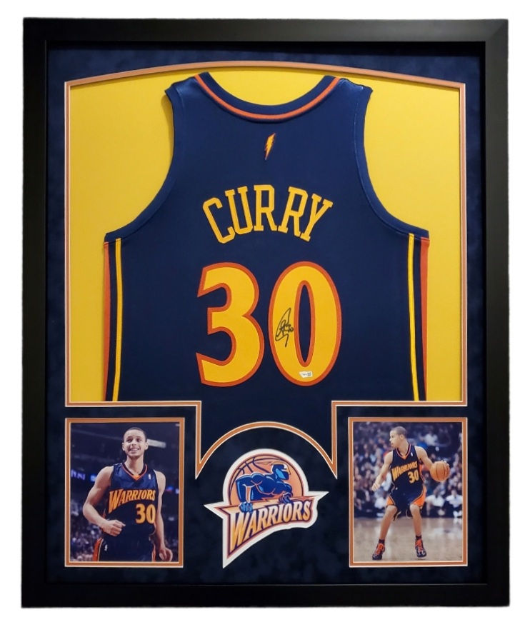 Stephen Curry Signed Warriors 32x41 Custom Framed Jersey Display with LED Lights (Fanatics Hologram) at PristineAuction.com Stephen Curry Signed Warriors 32x41 Custom Framed Jersey Display with LED Lights (Fanatics Hologram) at PristineAuction.com
