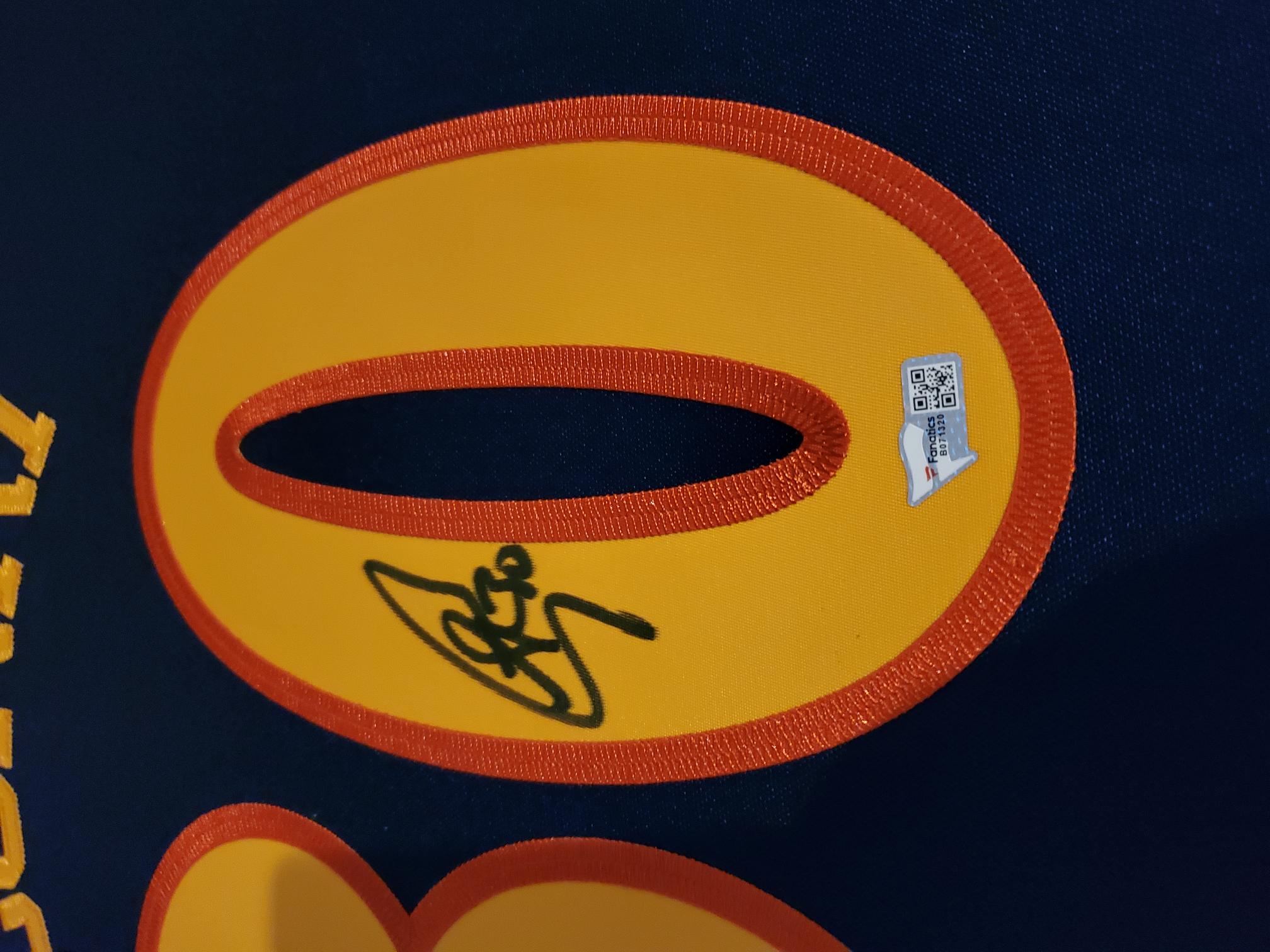 Stephen Curry Signed Warriors 32x41 Custom Framed Jersey Display with LED Lights (Fanatics Hologram) at PristineAuction.com Stephen Curry Signed Warriors 32x41 Custom Framed Jersey Display with LED Lights (Fanatics Hologram) at PristineAuction.com