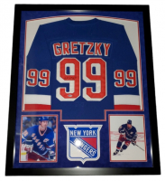 Wayne Gretzky Signed Rangers 32x41 Custom Framed Jersey Display with LED Lights (Beckett Hologram) at PristineAuction.com