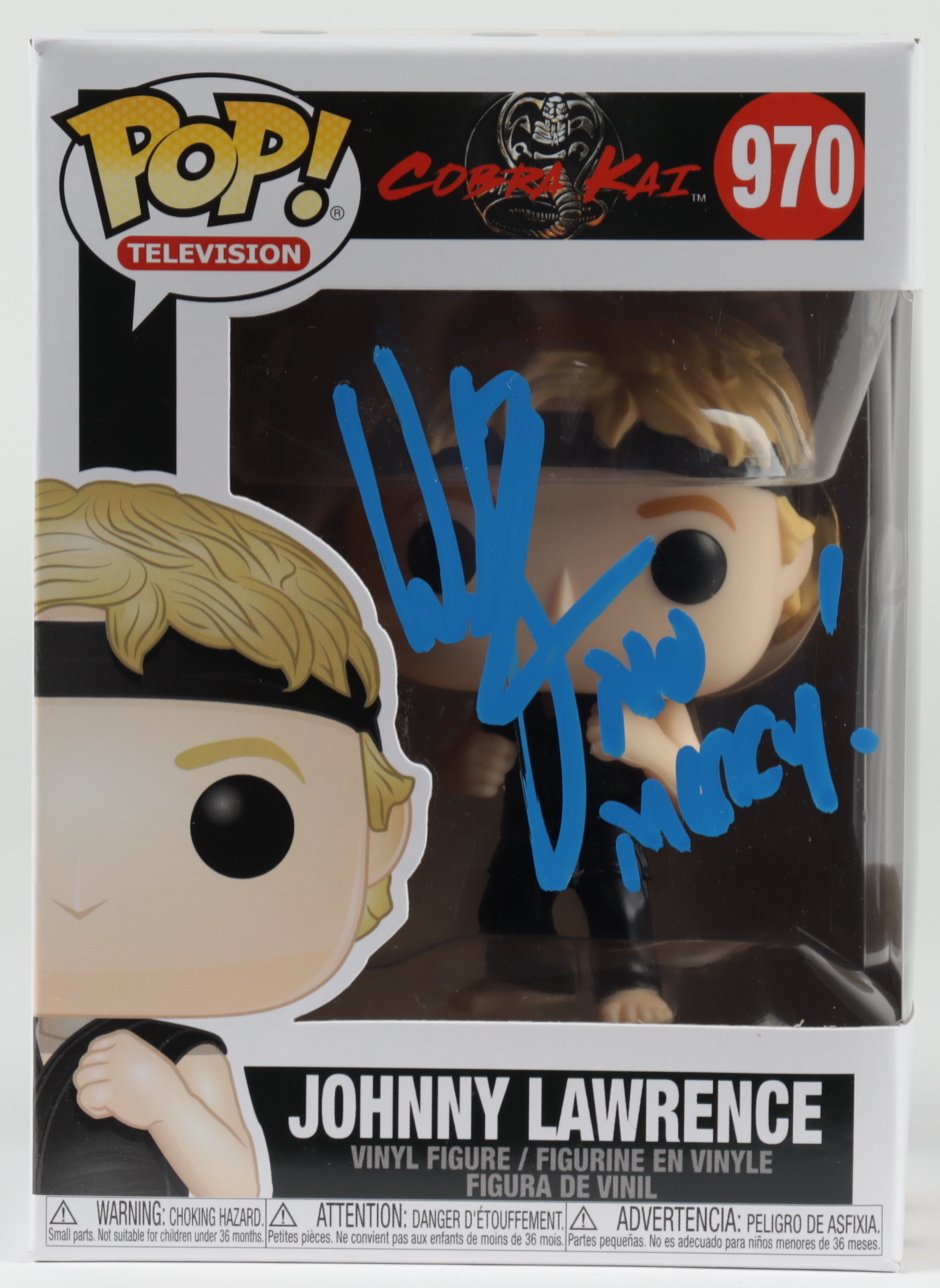 William Zabka Signed "Cobra Kai" Johnny Lawrence #970 Funko Pop! Vinyl Figure Inscribed "No Mercy!" (JSA COA) (See Description) at PristineAuction.com William Zabka Signed "Cobra Kai" Johnny Lawrence #970 Funko Pop! Vinyl Figure Inscribed "No Mercy!" (JSA COA) (See Description) at PristineAuction.com