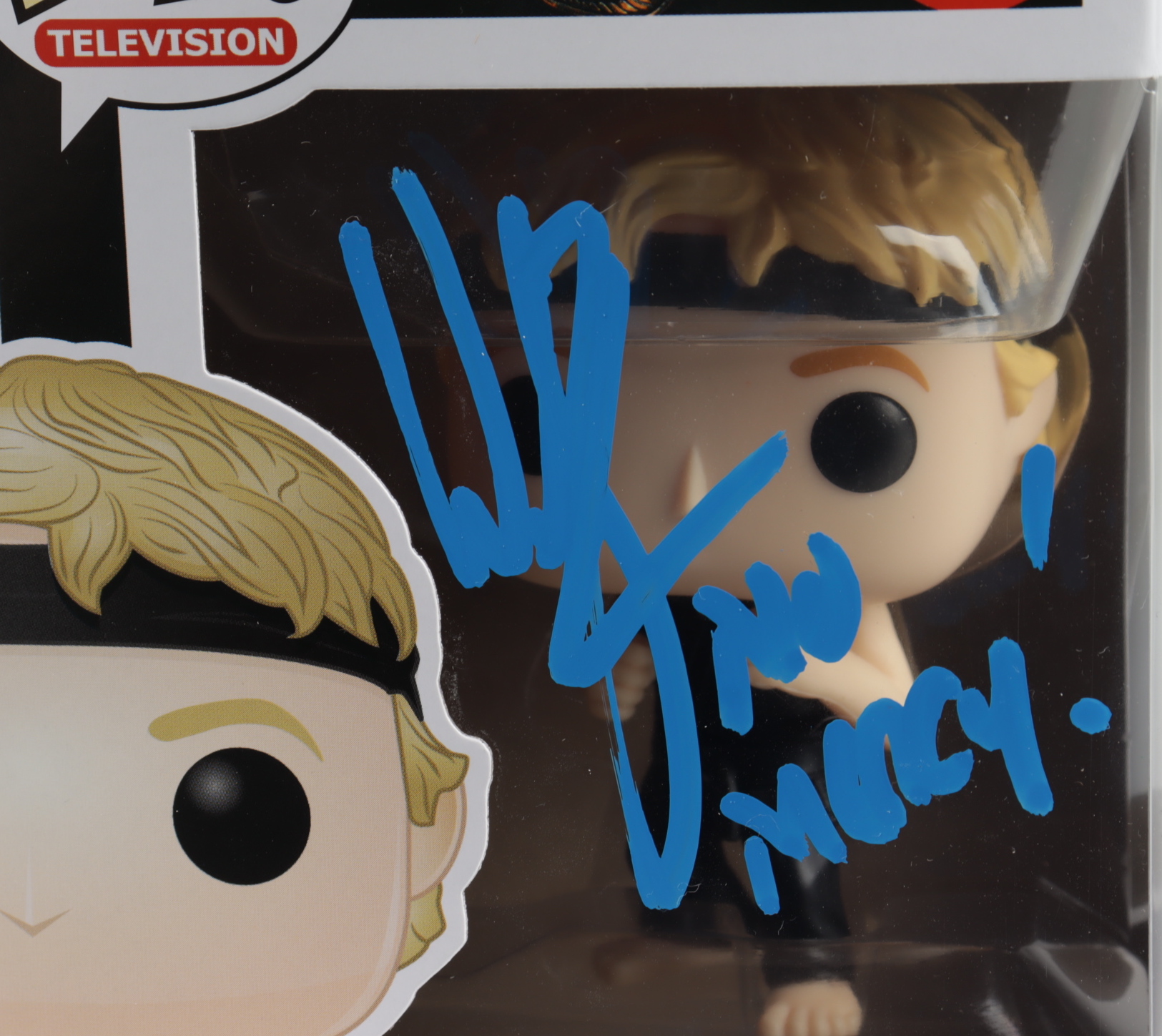 William Zabka Signed "Cobra Kai" Johnny Lawrence #970 Funko Pop! Vinyl Figure Inscribed "No Mercy!" (JSA COA) (See Description) at PristineAuction.com William Zabka Signed "Cobra Kai" Johnny Lawrence #970 Funko Pop! Vinyl Figure Inscribed "No Mercy!" (JSA COA) (See Description) at PristineAuction.com