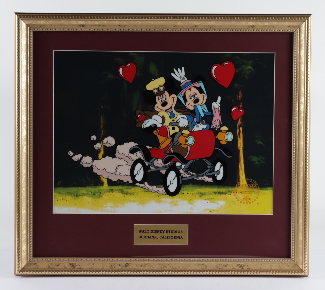 Walt Disney's LE "Nifty Nineties" 16x18 Custom Framed (2) Piece Animation Cel with Disney Seal at PristineAuction.com Walt Disney's LE "Nifty Nineties" 16x18 Custom Framed (2) Piece Animation Cel with Disney Seal at PristineAuction.com