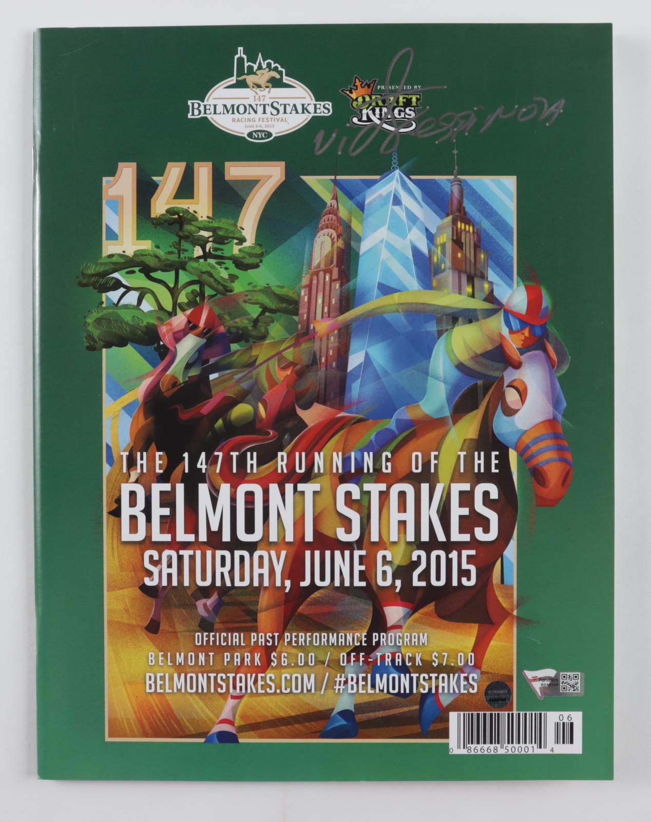Victor Espinoza Signed Belmont Stakes Program (Steiner COA & Fanatics Hologram) at PristineAuction.com Victor Espinoza Signed Belmont Stakes Program (Steiner COA & Fanatics Hologram) at PristineAuction.com