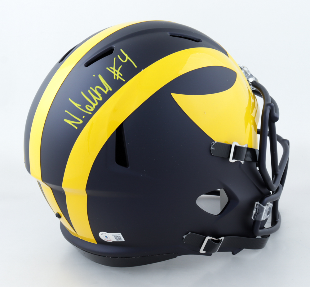 Nico Collins Signed Michigan Wolverines Full-Size Matte Black Speed Helmet (Beckett Hologram) at PristineAuction.com Nico Collins Signed Michigan Wolverines Full-Size Matte Black Speed Helmet (Beckett Hologram) at PristineAuction.com