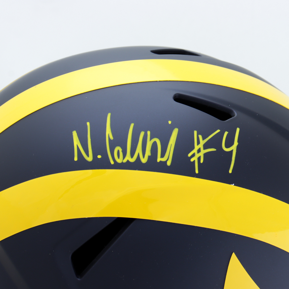 Nico Collins Signed Michigan Wolverines Full-Size Matte Black Speed Helmet (Beckett Hologram) at PristineAuction.com Nico Collins Signed Michigan Wolverines Full-Size Matte Black Speed Helmet (Beckett Hologram) at PristineAuction.com