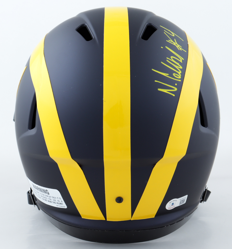 Nico Collins Signed Michigan Wolverines Full-Size Matte Black Speed Helmet (Beckett Hologram) at PristineAuction.com Nico Collins Signed Michigan Wolverines Full-Size Matte Black Speed Helmet (Beckett Hologram) at PristineAuction.com