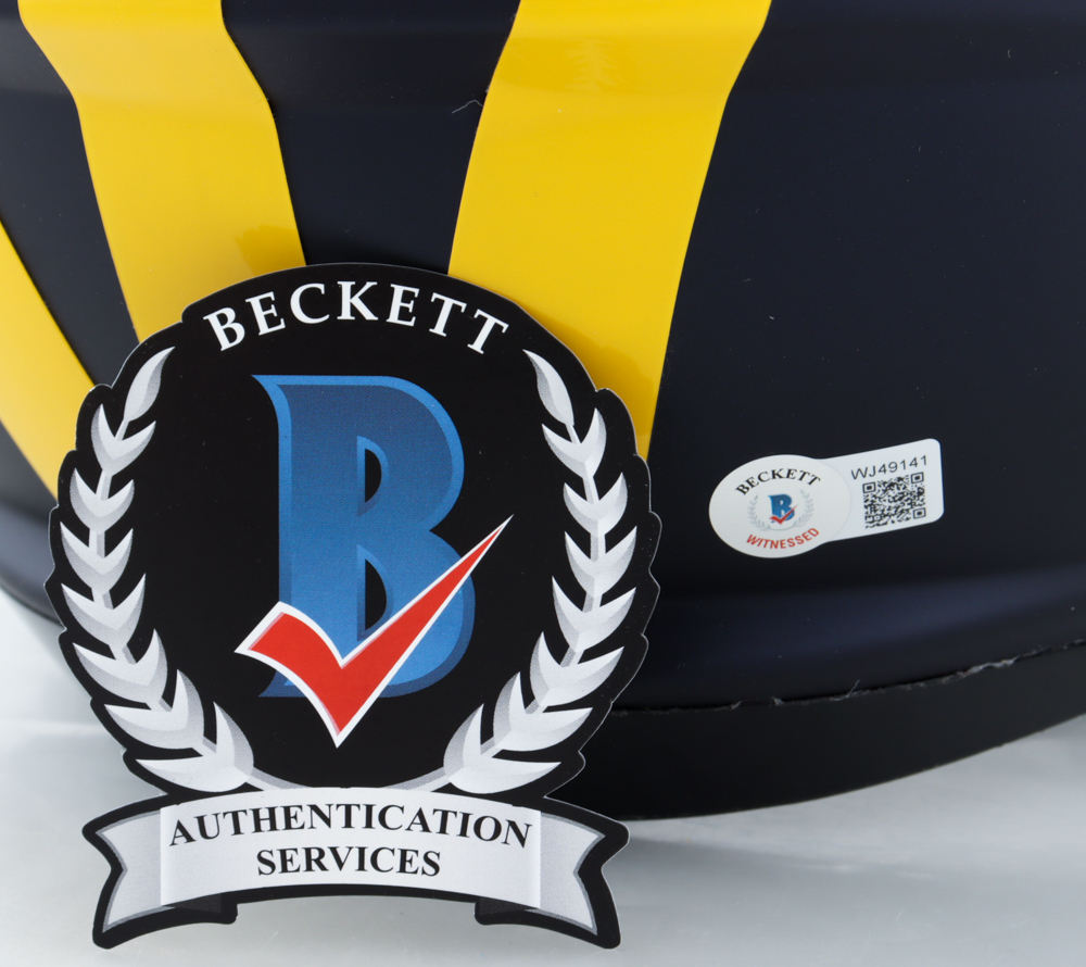 Nico Collins Signed Michigan Wolverines Full-Size Matte Black Speed Helmet (Beckett Hologram) at PristineAuction.com Nico Collins Signed Michigan Wolverines Full-Size Matte Black Speed Helmet (Beckett Hologram) at PristineAuction.com