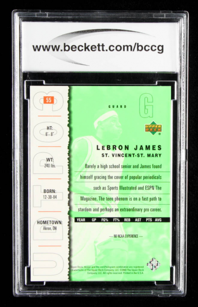 upper deck top prospects lebron james