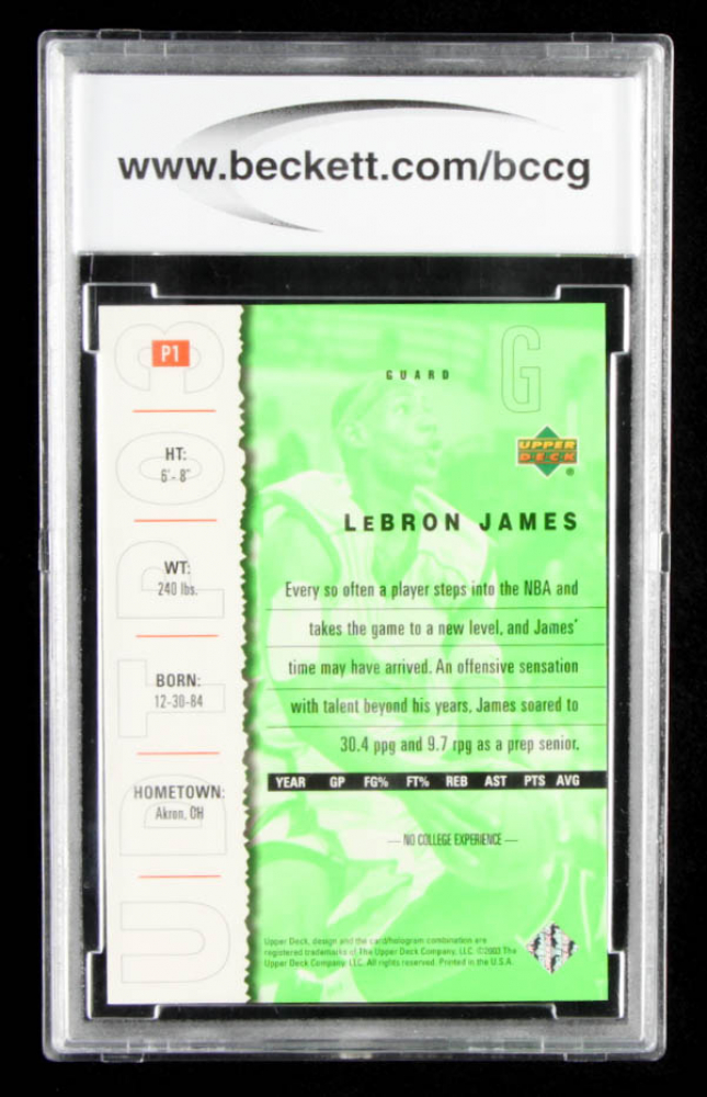 upper deck top prospects lebron james