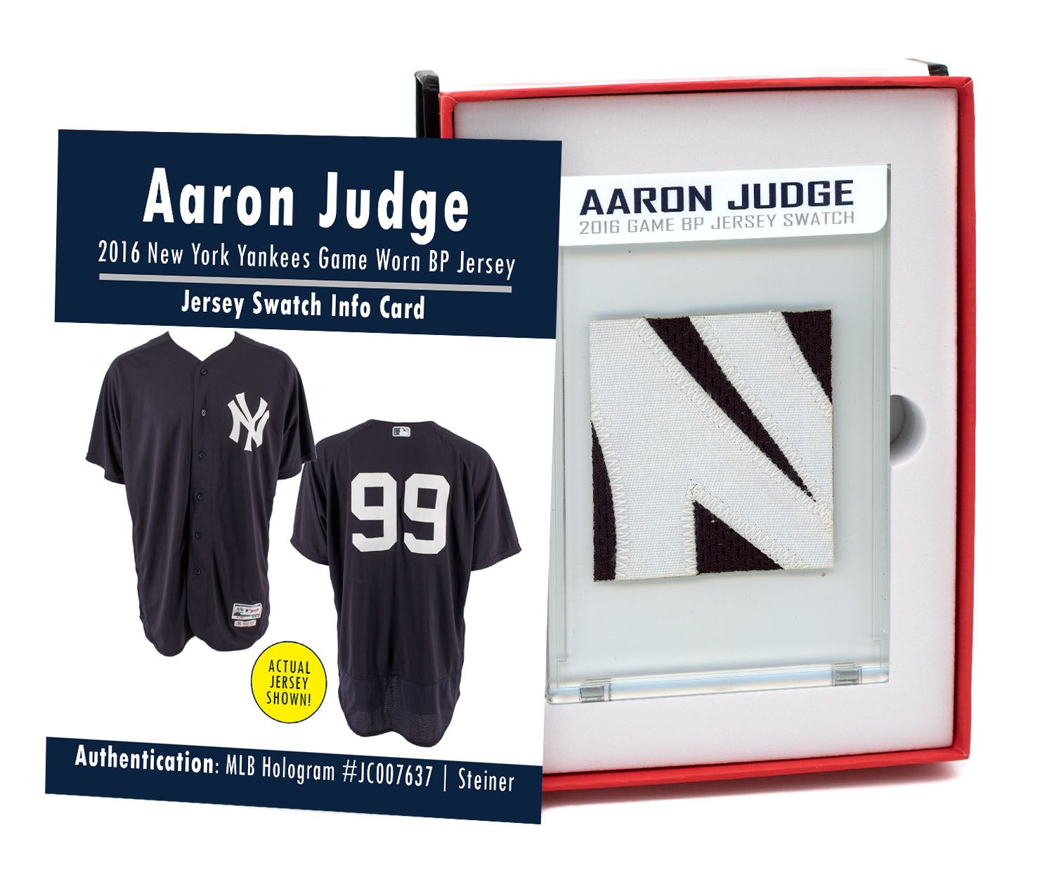 AARON JUDGE 2016 NY YANKEES GAME WORN BP JERSEY MYSTERY SWATCH BOX! at PristineAuction.com AARON JUDGE 2016 NY YANKEES GAME WORN BP JERSEY MYSTERY SWATCH BOX! at PristineAuction.com