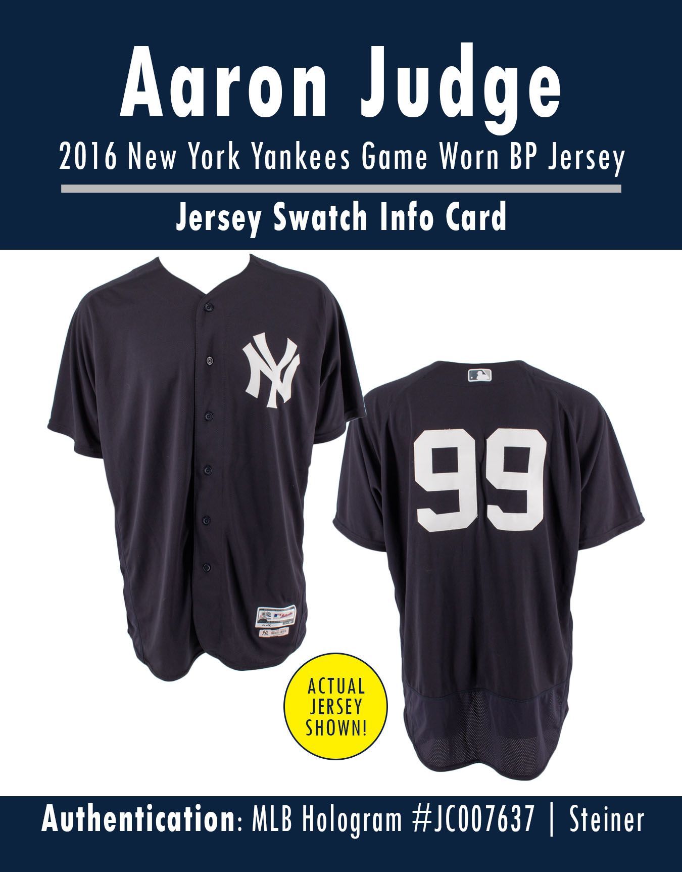 AARON JUDGE 2016 NY YANKEES GAME WORN BP JERSEY MYSTERY SWATCH BOX! at PristineAuction.com AARON JUDGE 2016 NY YANKEES GAME WORN BP JERSEY MYSTERY SWATCH BOX! at PristineAuction.com