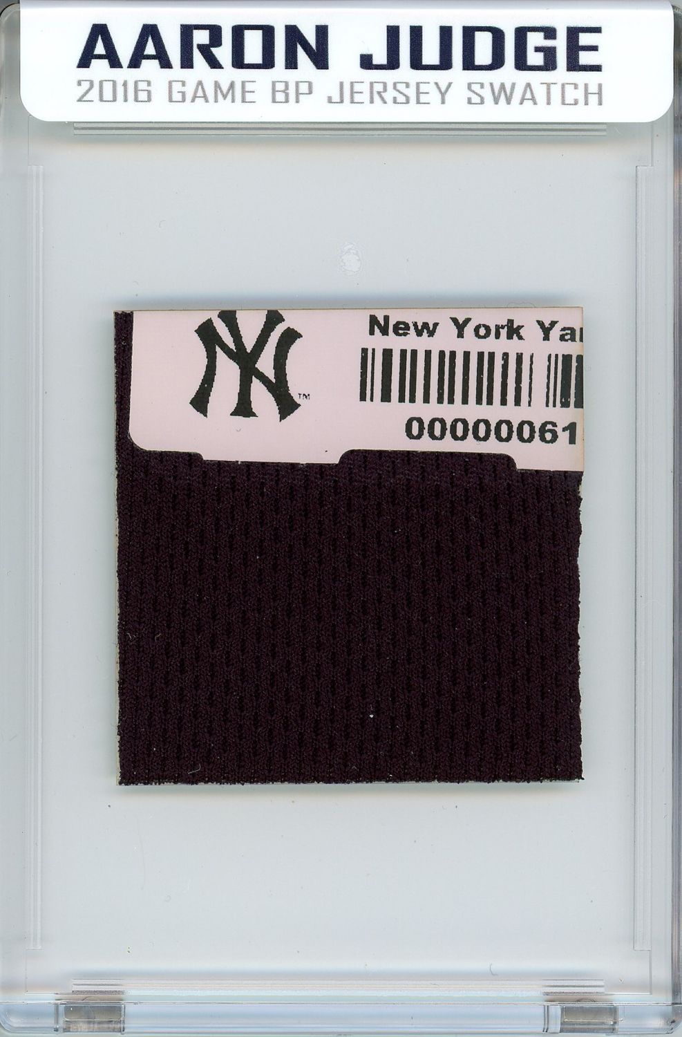 AARON JUDGE 2016 NY YANKEES GAME WORN BP JERSEY MYSTERY SWATCH BOX! at PristineAuction.com AARON JUDGE 2016 NY YANKEES GAME WORN BP JERSEY MYSTERY SWATCH BOX! at PristineAuction.com
