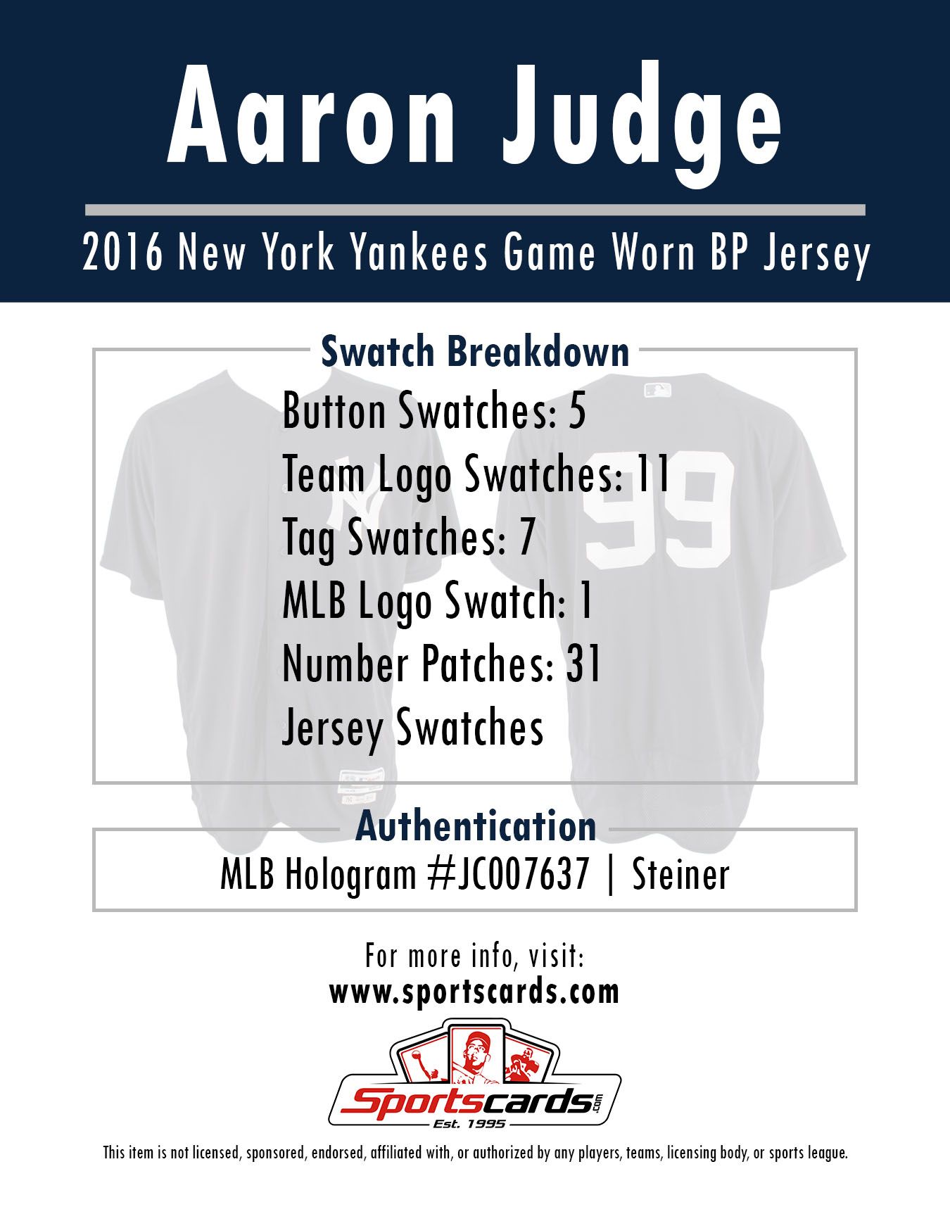 AARON JUDGE 2016 NY YANKEES GAME WORN BP JERSEY MYSTERY SWATCH BOX! at PristineAuction.com AARON JUDGE 2016 NY YANKEES GAME WORN BP JERSEY MYSTERY SWATCH BOX! at PristineAuction.com