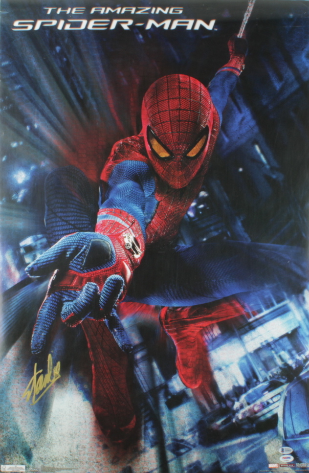 Stan Lee Signed "The Amazing Spider-Man" 22.5x34 Movie Poster (PSA Hologram & Beckett COA) (See Description) at PristineAuction.com Stan Lee Signed "The Amazing Spider-Man" 22.5x34 Movie Poster (PSA Hologram & Beckett COA) (See Description) at PristineAuction.com