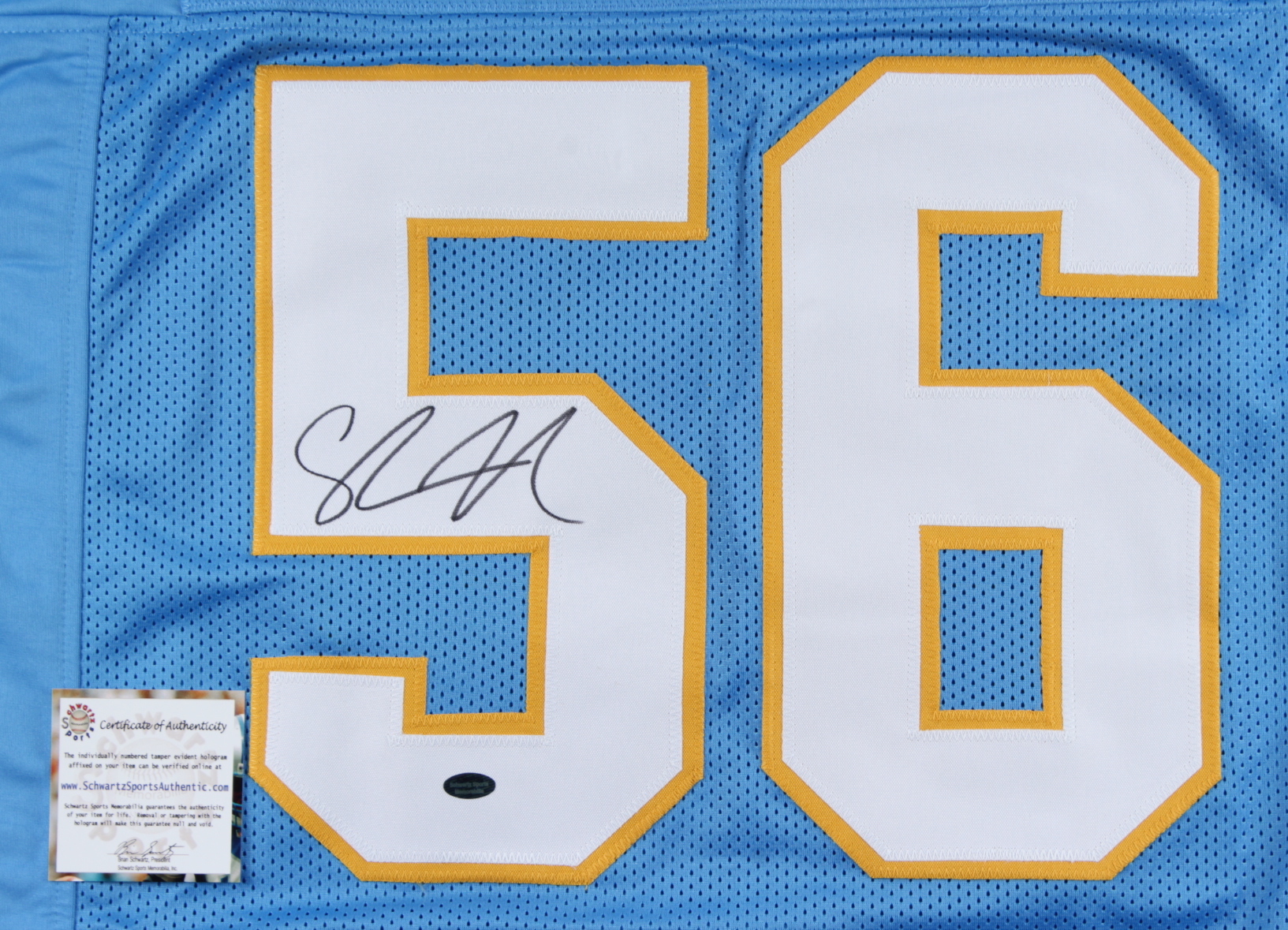 Shawne Merriman Signed Jersey (Schwartz Sports COA) at PristineAuction.com Shawne Merriman Signed Jersey (Schwartz Sports COA) at PristineAuction.com