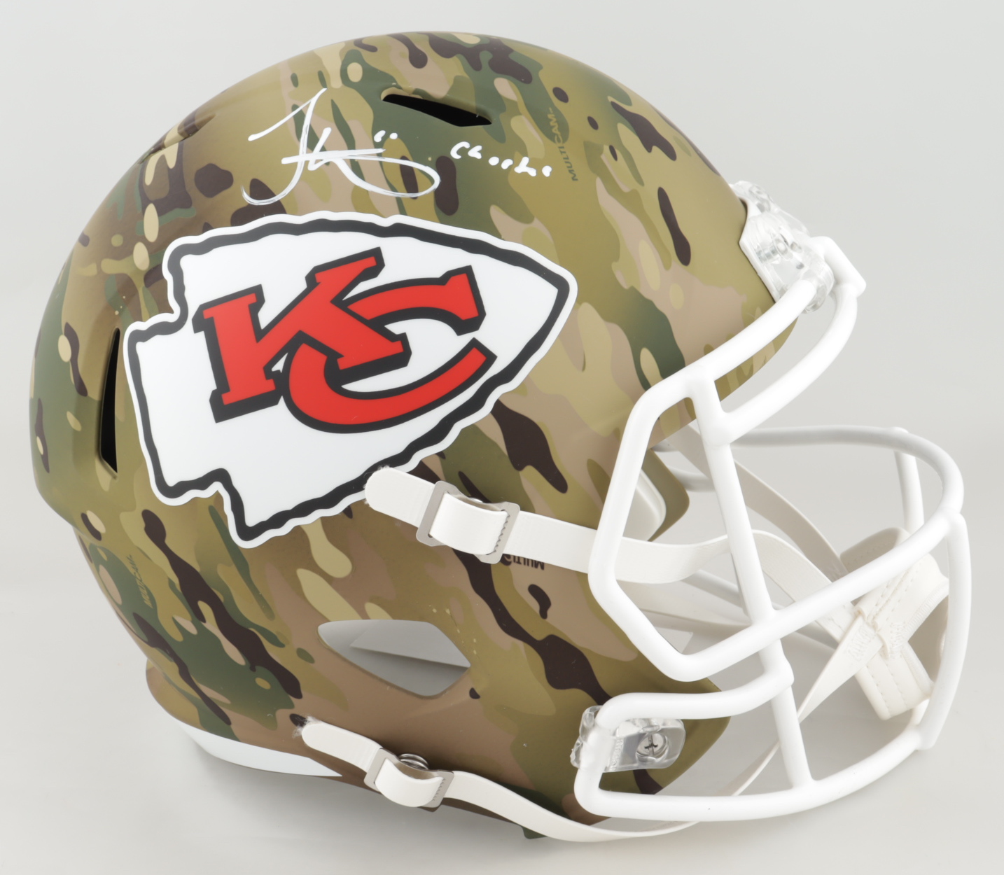 Tyreek Hill Signed Chiefs Full-Size Camo Alternate Speed Helmet Inscribed "Cheetah" (JSA COA) at PristineAuction.com Tyreek Hill Signed Chiefs Full-Size Camo Alternate Speed Helmet Inscribed "Cheetah" (JSA COA) at PristineAuction.com