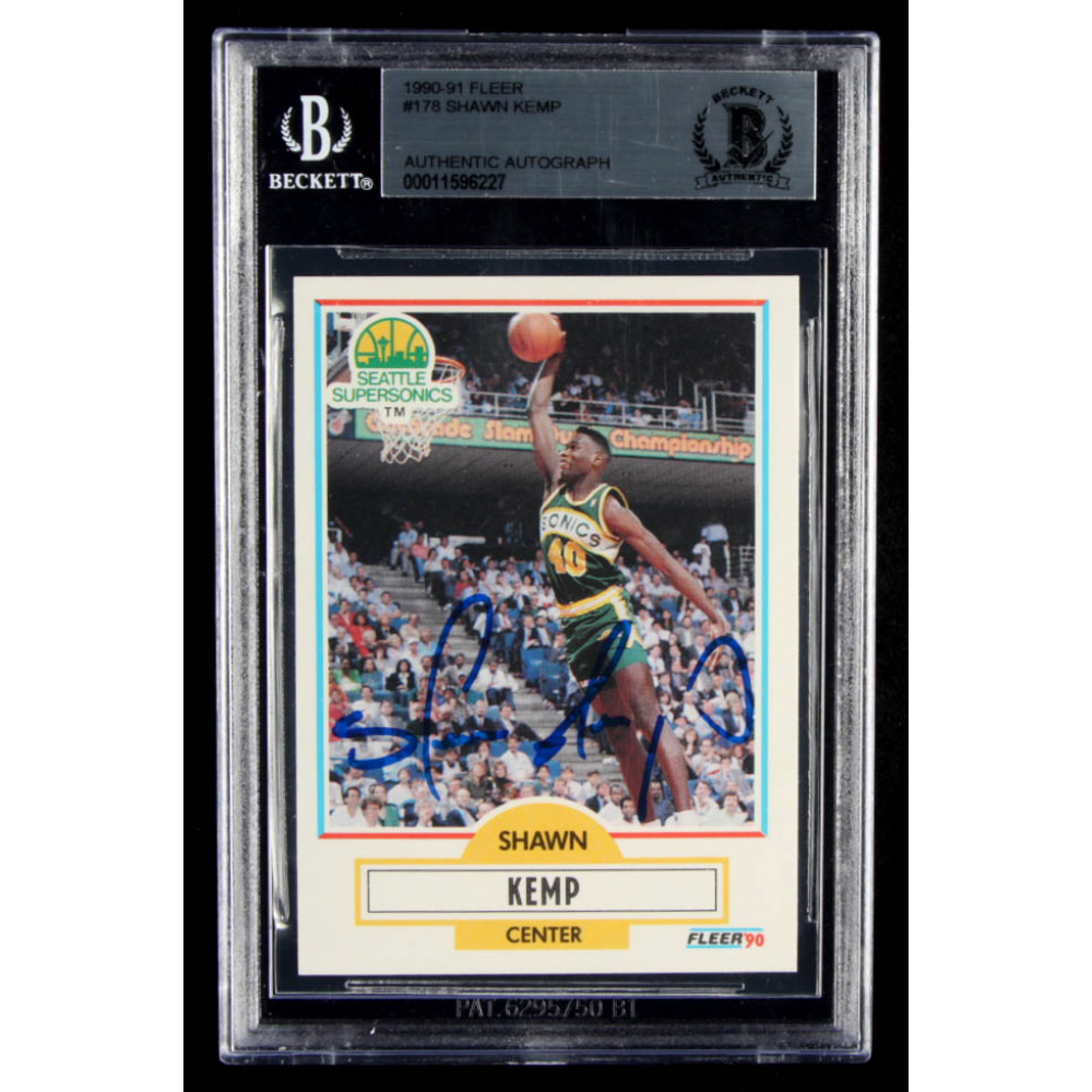 Shawn Kemp Signed 199091 Fleer 178 RC (BGS Encapsulated) Pristine Auction