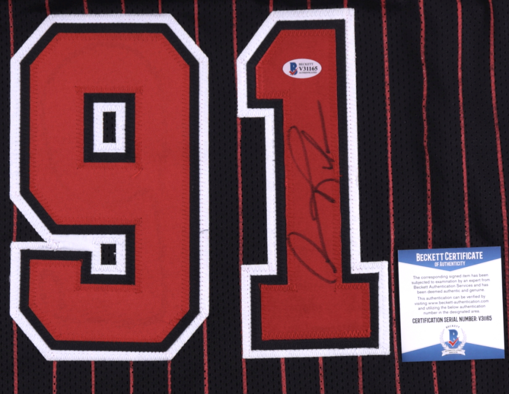 Dennis Rodman Signed Jersey (Beckett) at PristineAuction.com Dennis Rodman Signed Jersey (Beckett) at PristineAuction.com