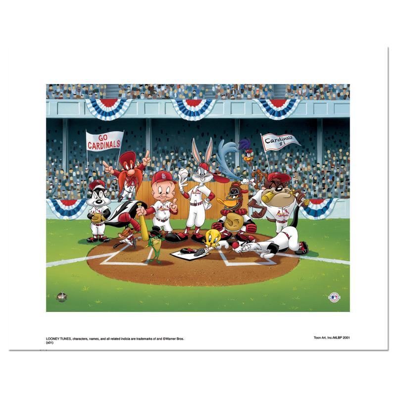 Warner Bros. "Line Up At The Plate (Cardinals)" Numbered LE 20x16 Giclee at PristineAuction.com Warner Bros. "Line Up At The Plate (Cardinals)" Numbered LE 20x16 Giclee at PristineAuction.com