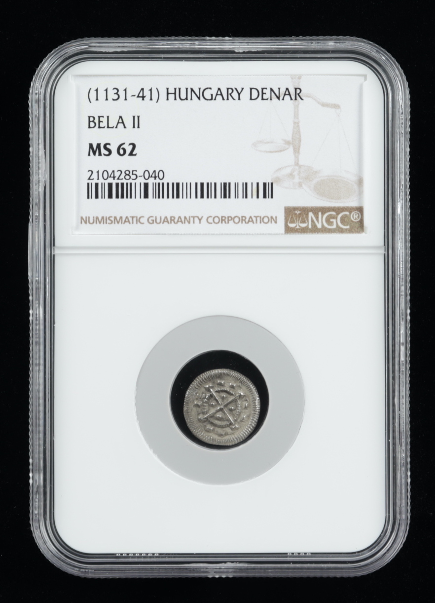 Bela II "the Blind King" (1131-1141) Silver Denar - Coin of the Medieval Crusades (NGC MS62) at PristineAuction.com Bela II "the Blind King" (1131-1141) Silver Denar - Coin of the Medieval Crusades (NGC MS62) at PristineAuction.com