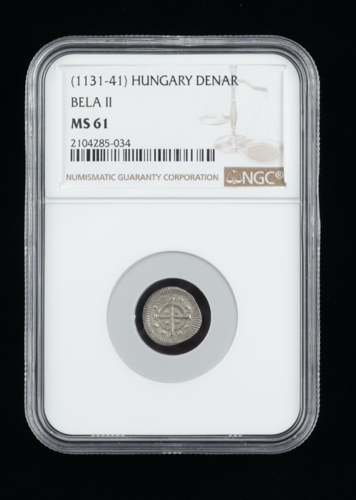 Bela II "the Blind King" (1131-1141) Silver Denar - Coin of the Medieval Crusades (NGC MS61) at PristineAuction.com Bela II "the Blind King" (1131-1141) Silver Denar - Coin of the Medieval Crusades (NGC MS61) at PristineAuction.com