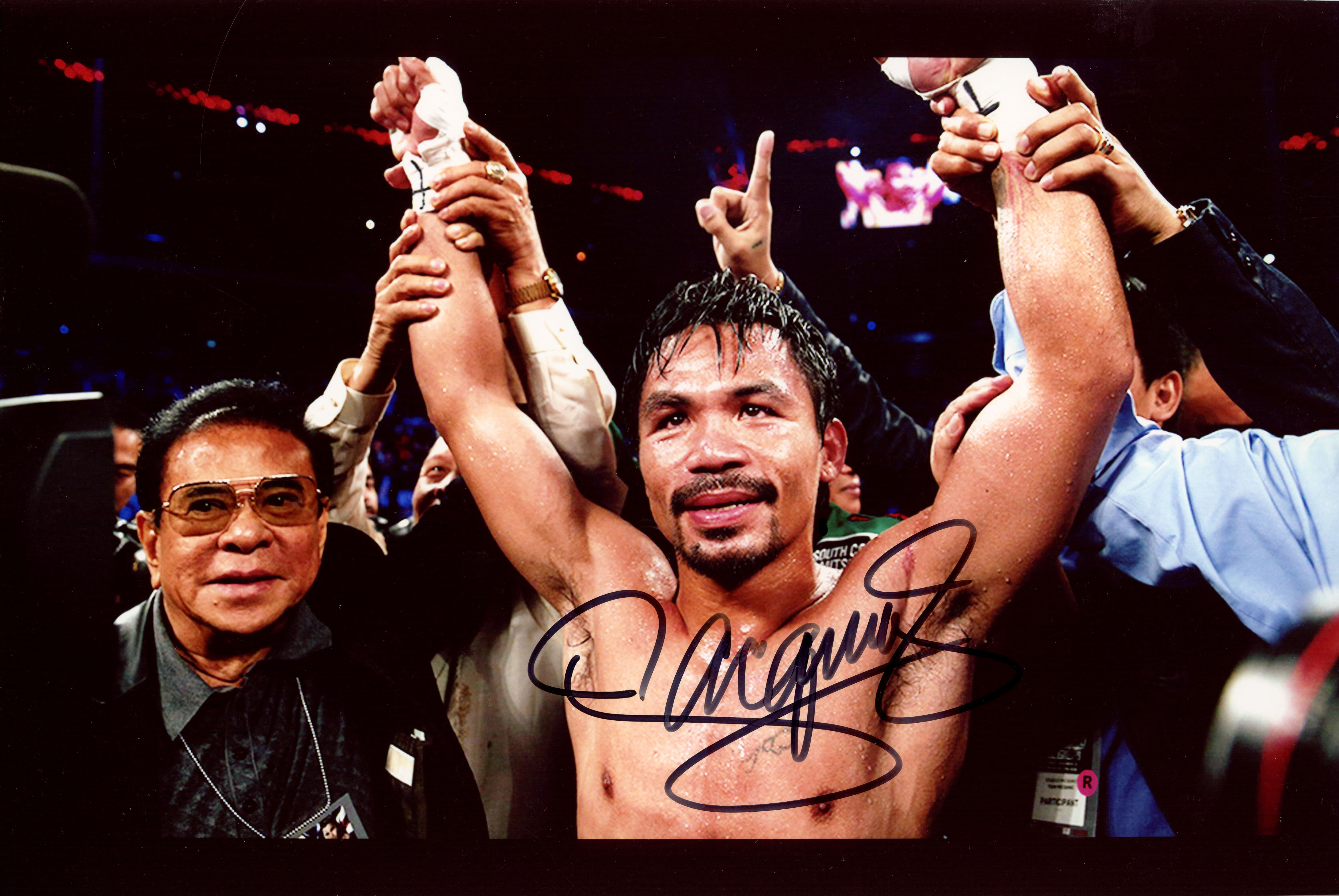 Manny Pacquiao Signed 8x12 Photo (Pacquiao COA) at PristineAuction.com Manny Pacquiao Signed 8x12 Photo (Pacquiao COA) at PristineAuction.com