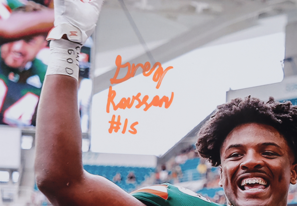 Gregory Rousseau Signed Miami Hurricanes 11x14 Photo (JSA COA ...