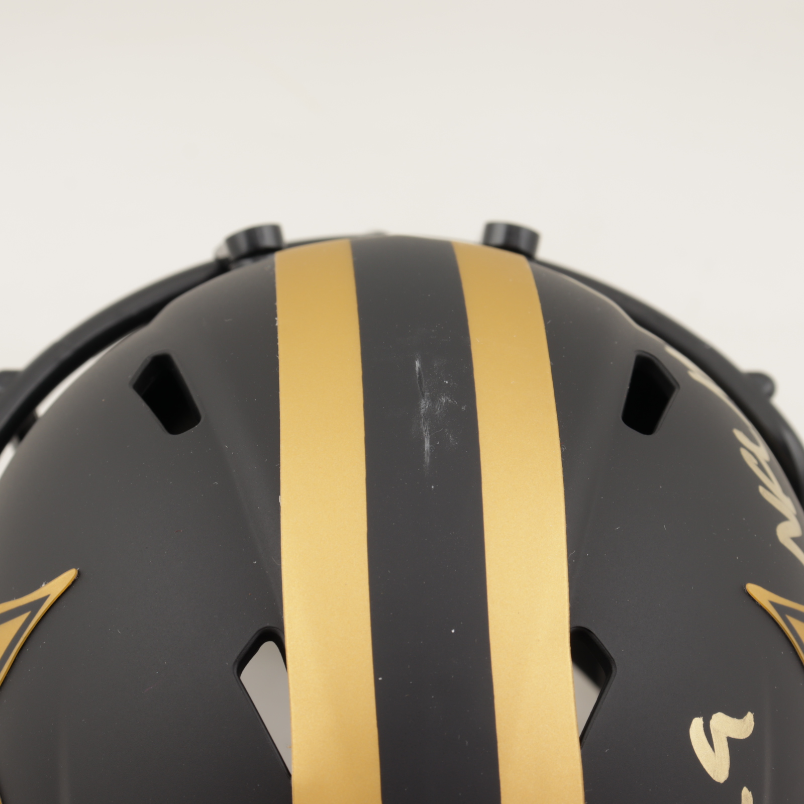 Drew Brees Signed Saints Eclipse Alternate Speed Mini Helmet Inscribed "NFL All Time Passing Leader" (Beckett COA & Brees Hologram) (See Description) at PristineAuction.com Drew Brees Signed Saints Eclipse Alternate Speed Mini Helmet Inscribed "NFL All Time Passing Leader" (Beckett COA & Brees Hologram) (See Description) at PristineAuction.com