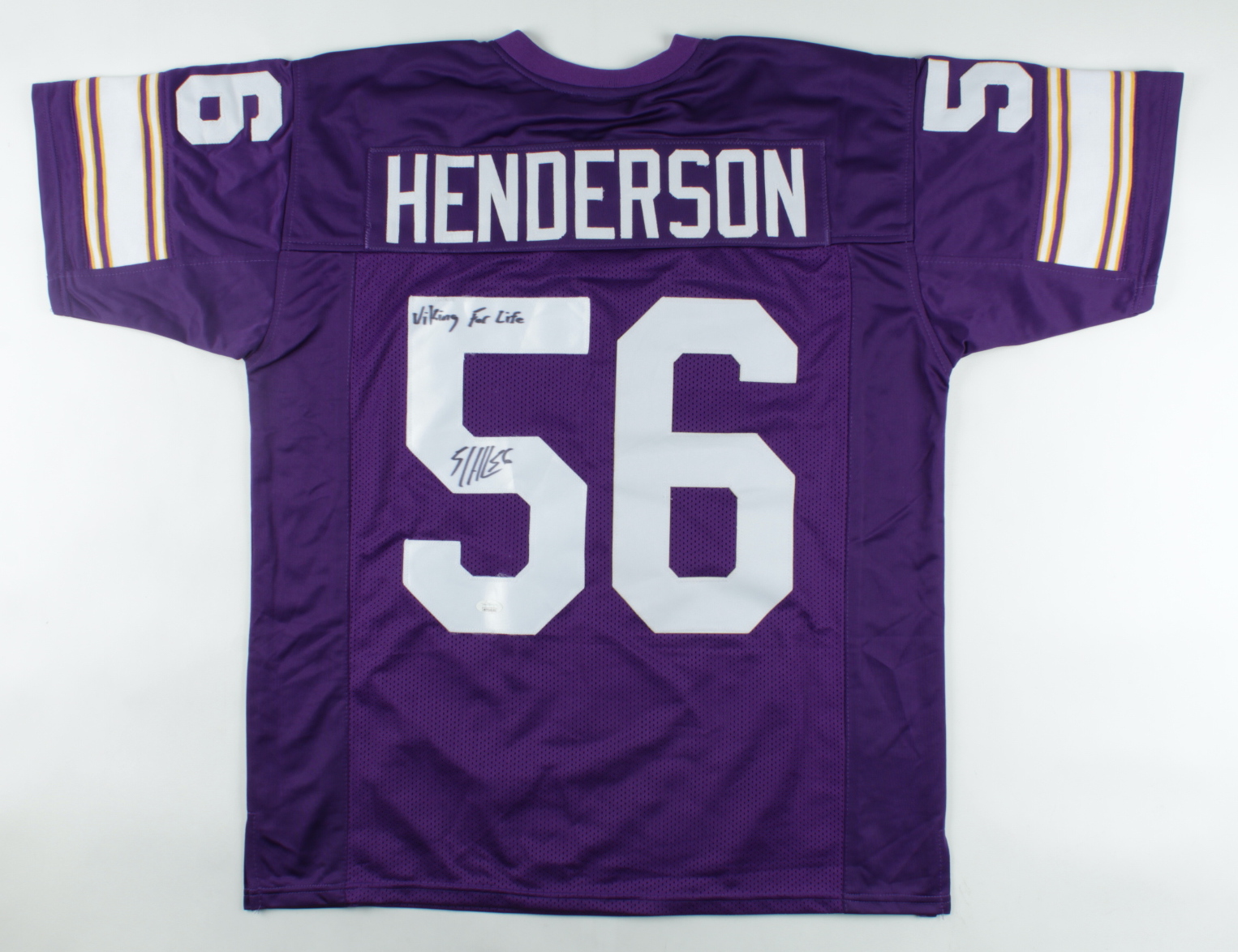 E. J. Henderson Signed Jersey Inscribed "Viking For Life" (JSA COA) (See Description) at PristineAuction.com E. J. Henderson Signed Jersey Inscribed "Viking For Life" (JSA COA) (See Description) at PristineAuction.com