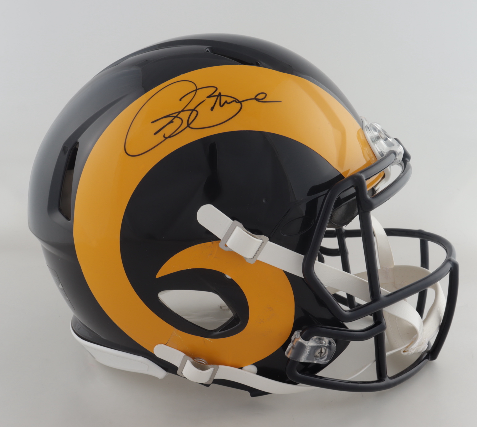 Isaac Bruce Signed Rams Full-Size Authentic On-Field Speed Helmet (Beckett Hologram) (See Description) at PristineAuction.com Isaac Bruce Signed Rams Full-Size Authentic On-Field Speed Helmet (Beckett Hologram) (See Description) at PristineAuction.com