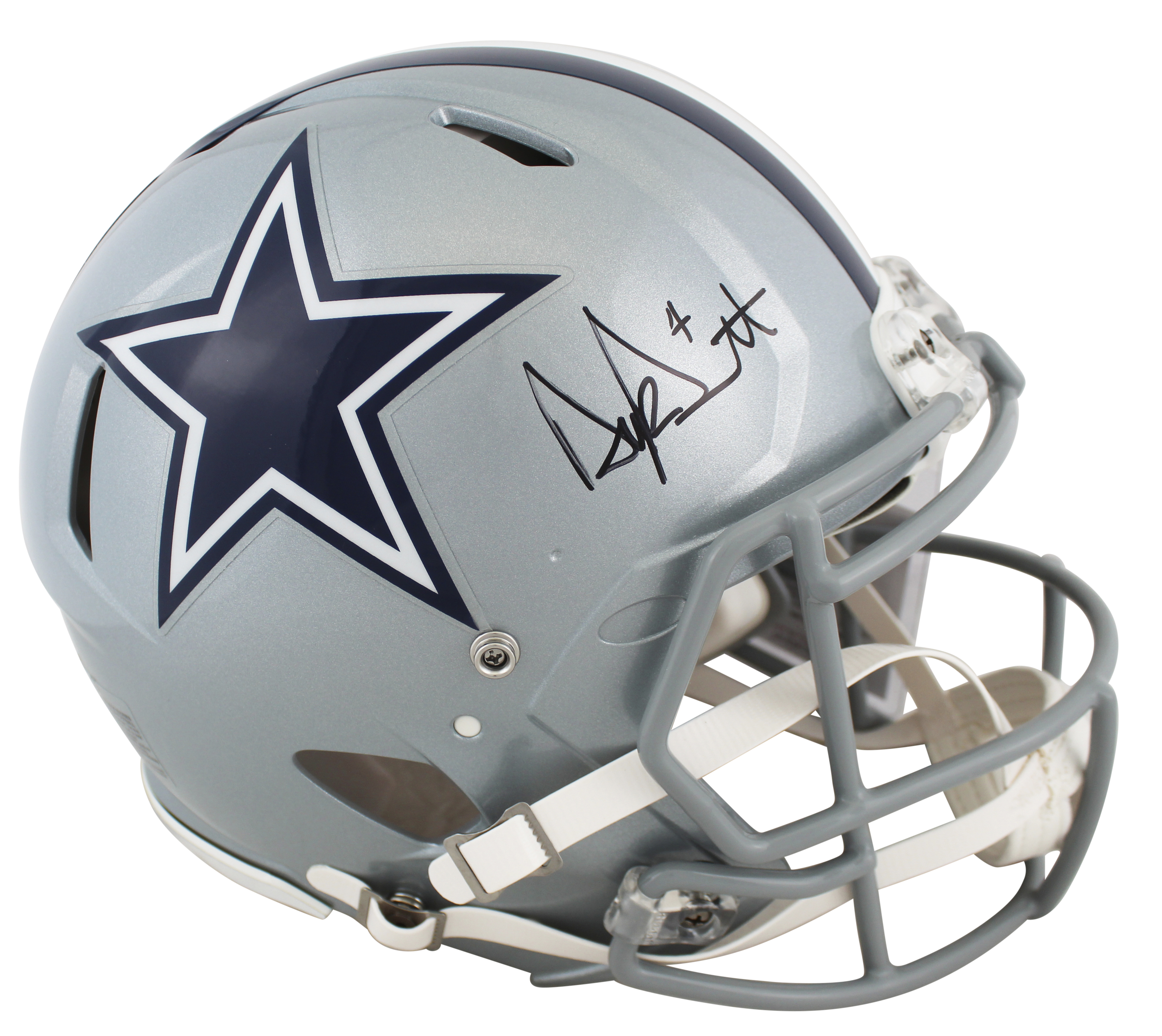 Dak Prescott Signed Cowboys Full-Size Authentic On-Field Speed Helmet (Beckett Hologram) at PristineAuction.com Dak Prescott Signed Cowboys Full-Size Authentic On-Field Speed Helmet (Beckett Hologram) at PristineAuction.com