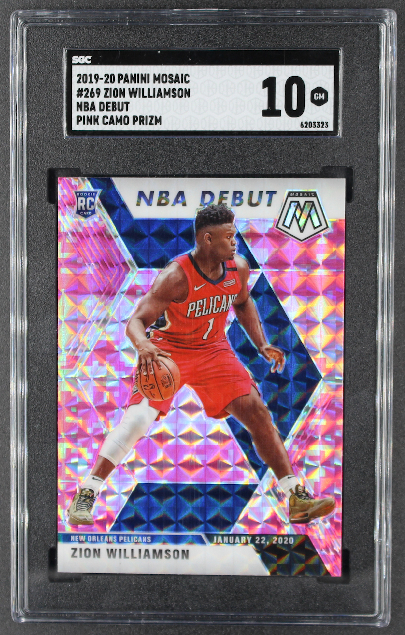 Zion Williamson 2019-20 Panini Mosaic #269 Mosaic Pink Camo RC (SGC 10) at PristineAuction.com Zion Williamson 2019-20 Panini Mosaic #269 Mosaic Pink Camo RC (SGC 10) at PristineAuction.com