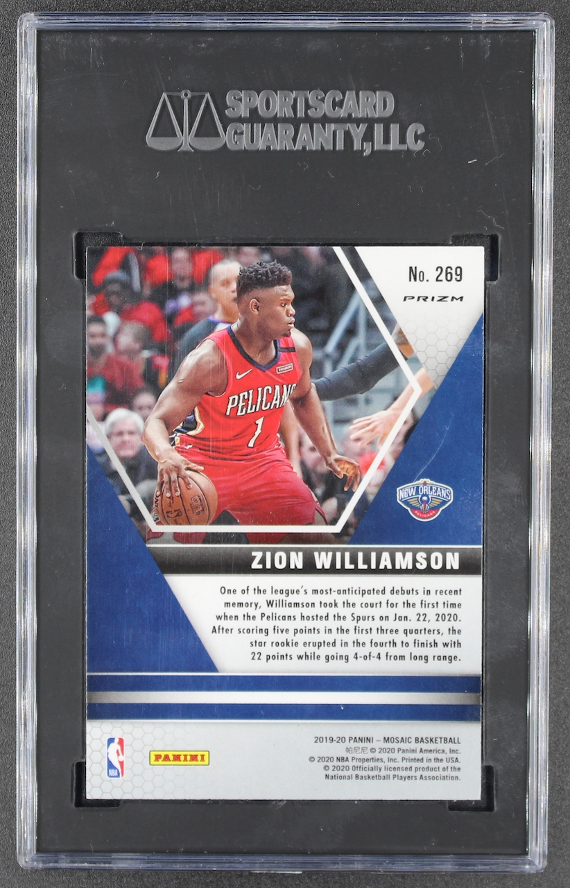 Zion Williamson 2019-20 Panini Mosaic #269 Mosaic Pink Camo RC (SGC 10) at PristineAuction.com Zion Williamson 2019-20 Panini Mosaic #269 Mosaic Pink Camo RC (SGC 10) at PristineAuction.com