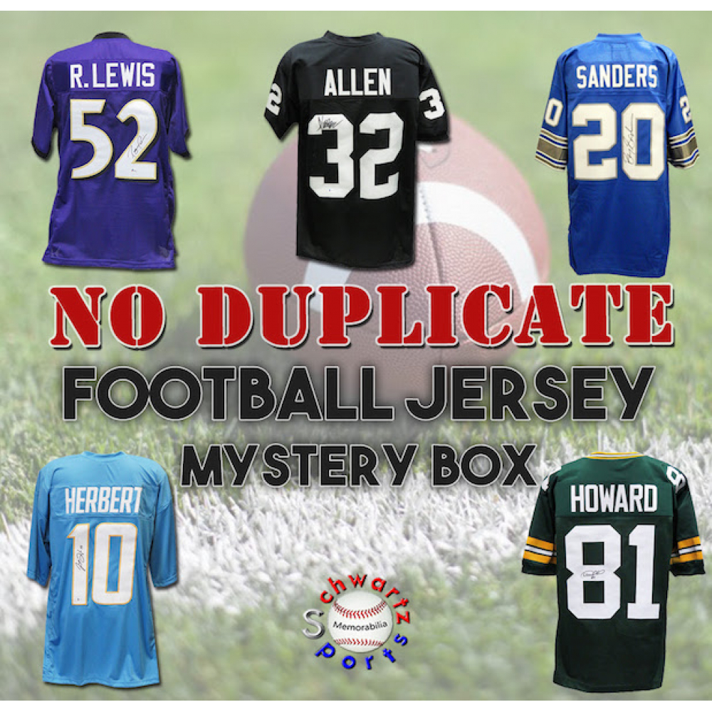 Schwartz Sports NO DUPLICATES Signed Football Jersey Mystery Box