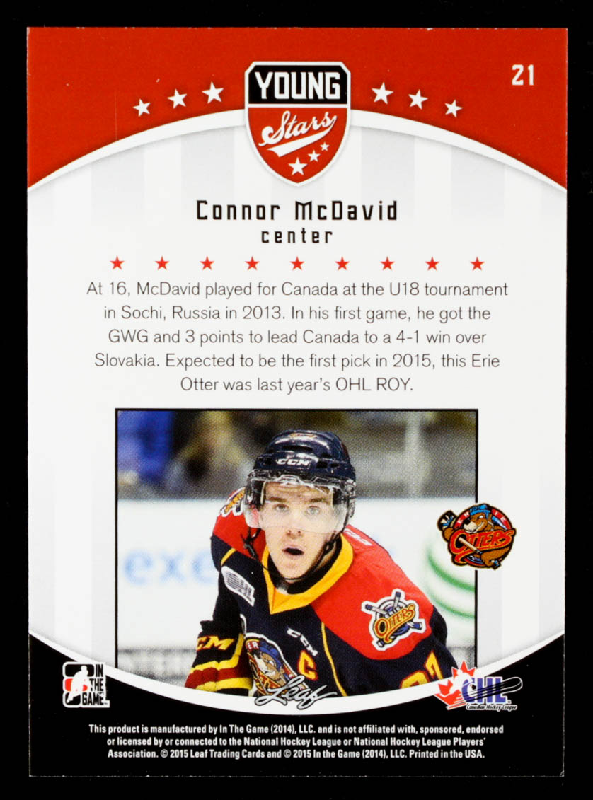 Connor McDavid 2015 ITG CHL Draft #21 at PristineAuction.com Connor McDavid 2015 ITG CHL Draft #21 at PristineAuction.com