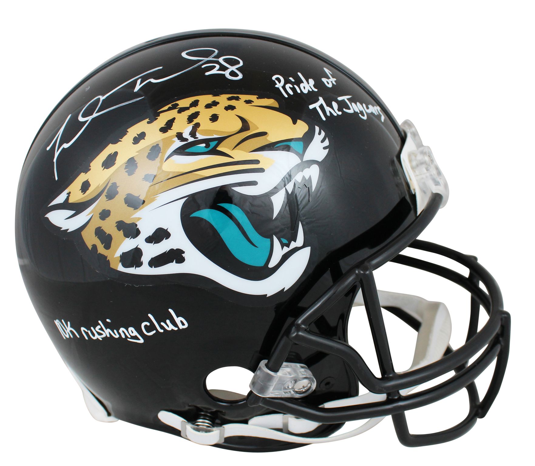 Fred Taylor Signed Jaguars Authentic On-Field Full-Size Helmet Inscribed "Pride of The Jaguars" & "10k Rushing Club" (Beckett) at PristineAuction.com Fred Taylor Signed Jaguars Authentic On-Field Full-Size Helmet Inscribed "Pride of The Jaguars" & "10k Rushing Club" (Beckett) at PristineAuction.com