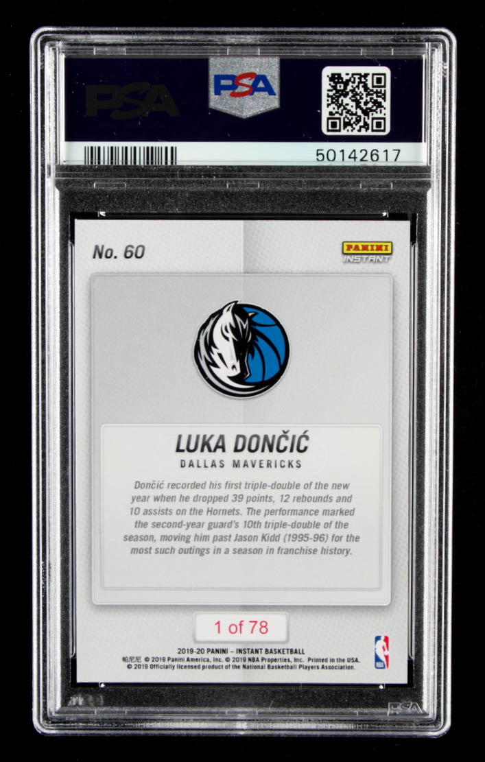 Luka Doncic 2018-19 Panini Instant #60 (PSA 10) at PristineAuction.com Luka Doncic 2018-19 Panini Instant #60 (PSA 10) at PristineAuction.com