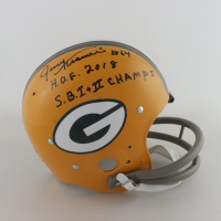 Jerry Kramer Signed Packers Full-Size Throwback Suspension Helmet Inscribed "S.B. I + II Champs" & "H.O.F. 2018" (Radtke COA) (See Description) at PristineAuction.com