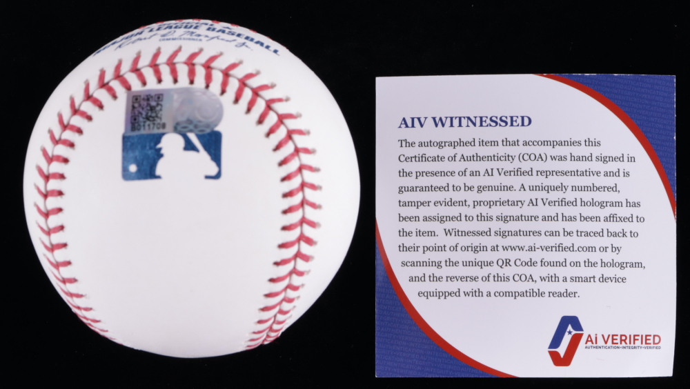 Nolan Ryan Signed OML Baseball AIV COA Ryan Hologram Pristine Auction