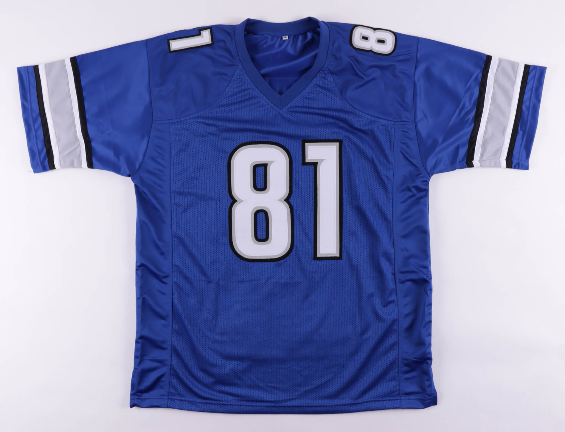Calvin Johnson Signed Career Highlight Stat Jersey Inscribed "HOF 21" (JSA COA) at PristineAuction.com Calvin Johnson Signed Career Highlight Stat Jersey Inscribed "HOF 21" (JSA COA) at PristineAuction.com