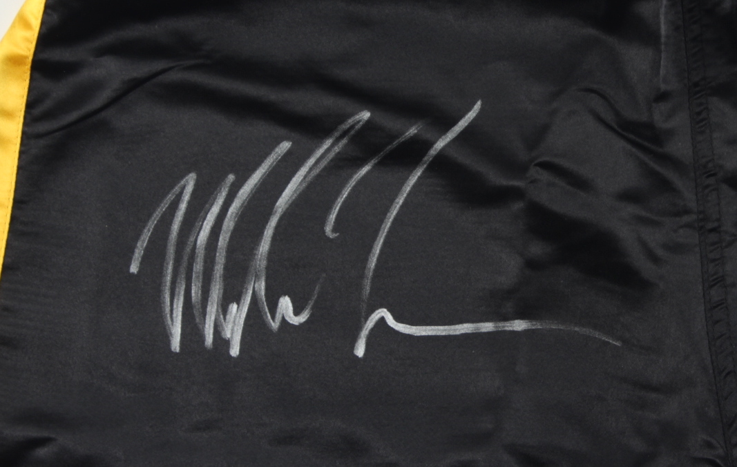 Mike Tyson Signed Ringside Boxing Trunks (PSA COA) at PristineAuction.com Mike Tyson Signed Ringside Boxing Trunks (PSA COA) at PristineAuction.com