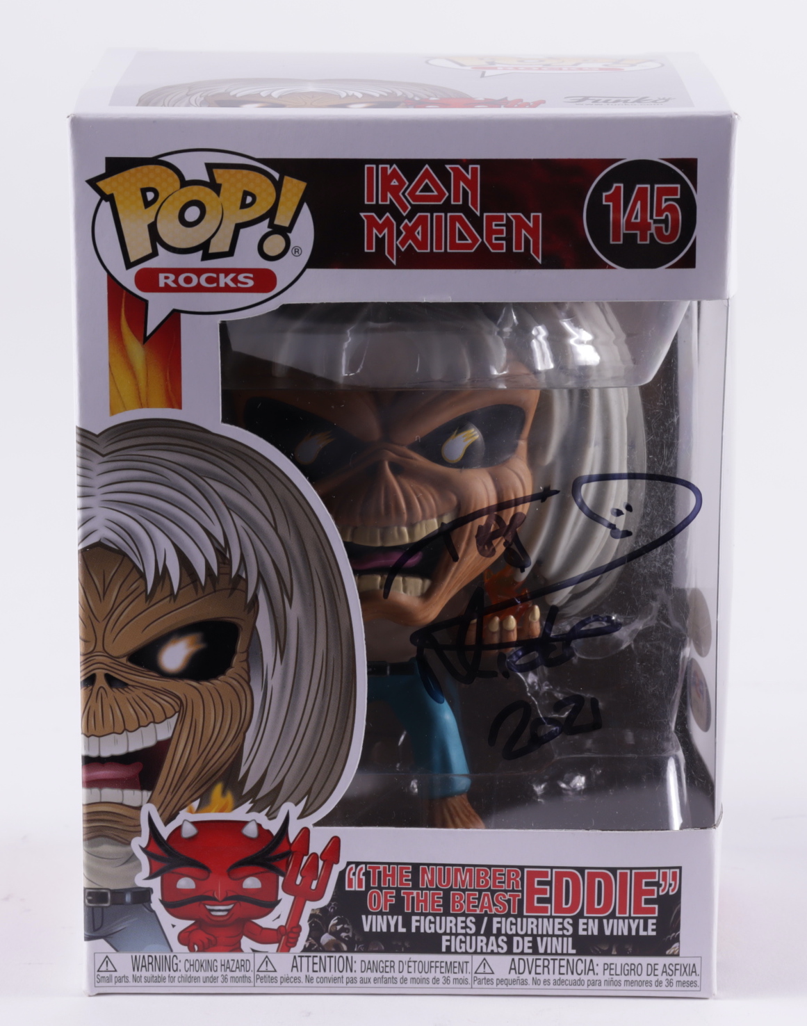 Nicko McBrain Signed "Iron Maiden" #145 The Number of The Beast Eddie Funko Pop! Vinyl Figure Inscribed "2021" (JSA) at PristineAuction.com Nicko McBrain Signed "Iron Maiden" #145 The Number of The Beast Eddie Funko Pop! Vinyl Figure Inscribed "2021" (JSA) at PristineAuction.com